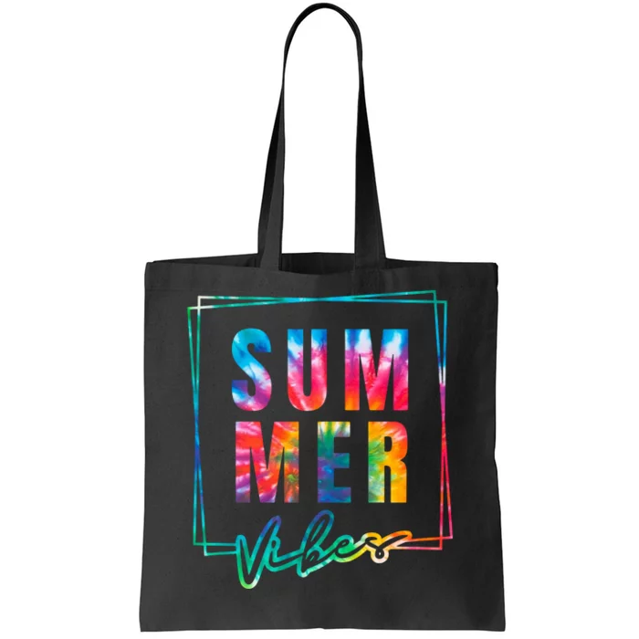 Summer Vibes Tie Dye Summer Vacation Tote Bag