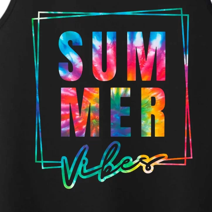 Summer Vibes Tie Dye Summer Vacation Performance Tank