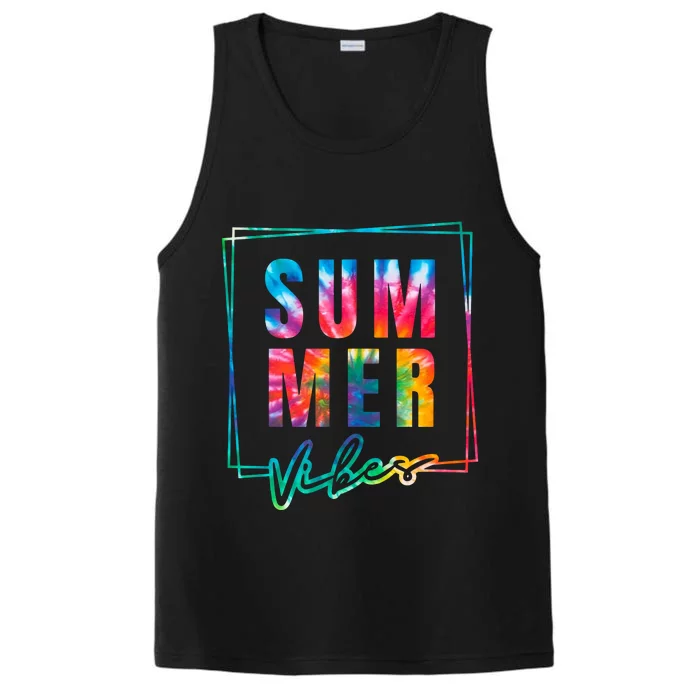 Summer Vibes Tie Dye Summer Vacation Performance Tank