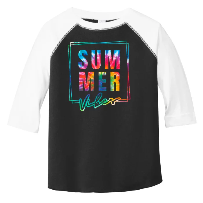 Summer Vibes Tie Dye Summer Vacation Toddler Fine Jersey T-Shirt