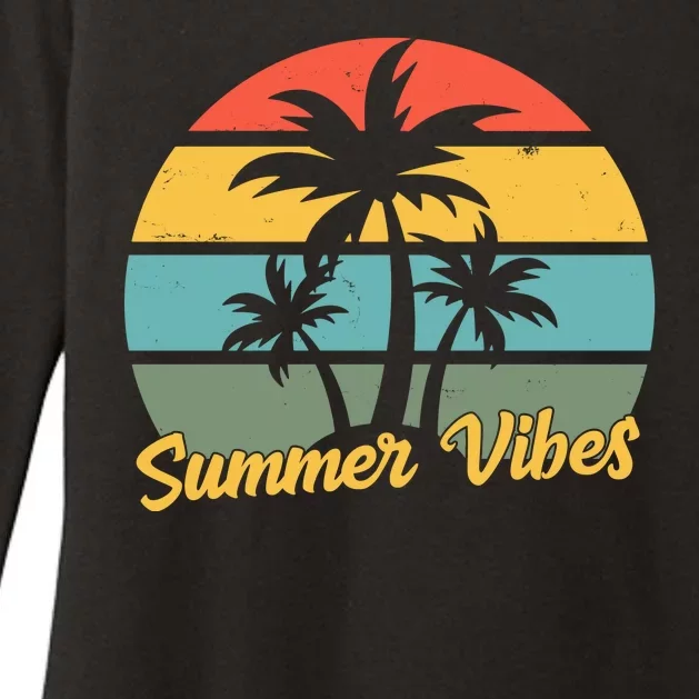 Summer Vibes Tropical Retro Sunset Womens CVC Long Sleeve Shirt