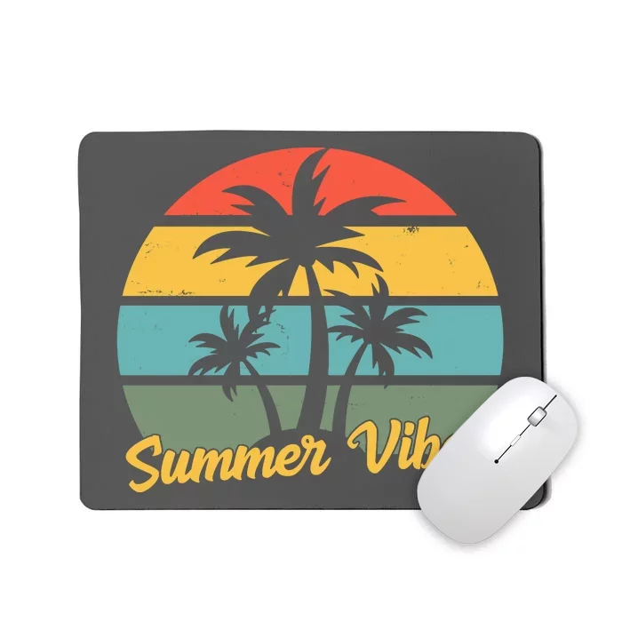 Summer Vibes Tropical Retro Sunset Mousepad