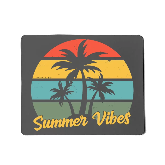 Summer Vibes Tropical Retro Sunset Mousepad