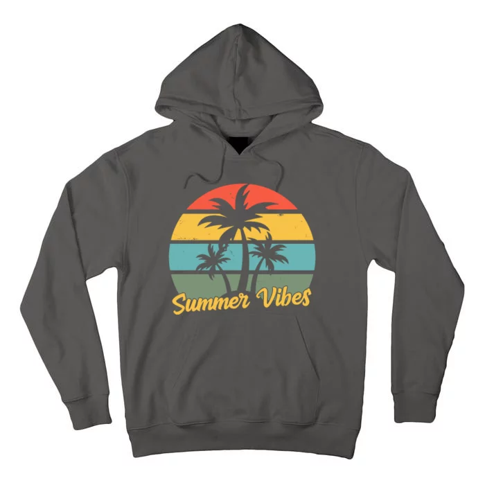 Summer Vibes Tropical Retro Sunset Tall Hoodie