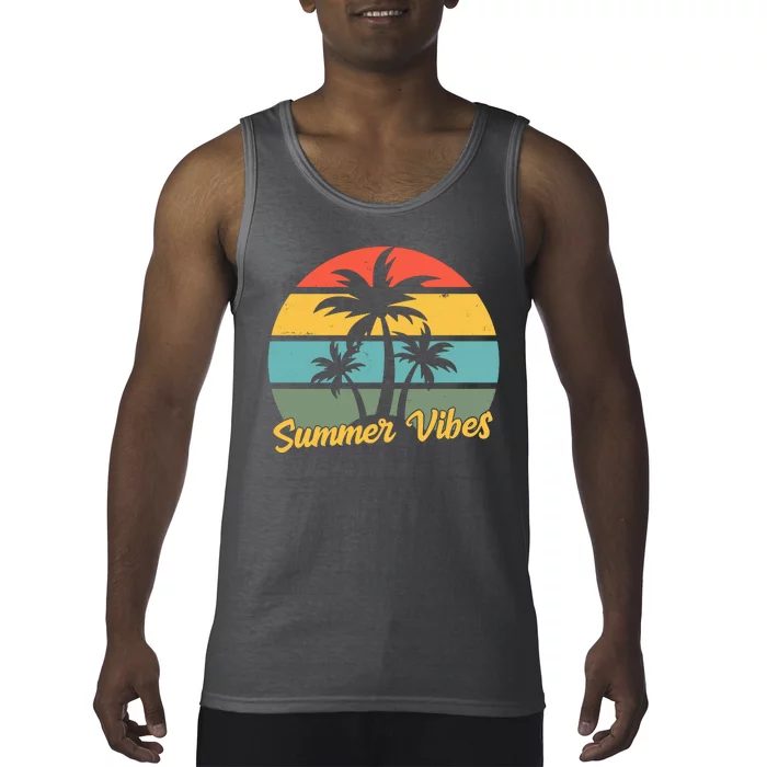 Summer Vibes Tropical Retro Sunset Tank Top