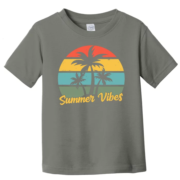 Summer Vibes Tropical Retro Sunset Toddler T-Shirt