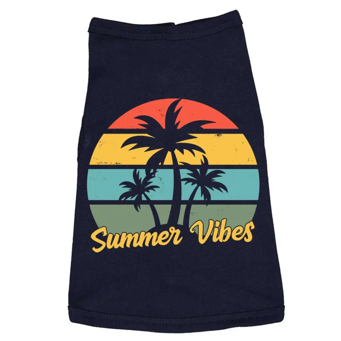 Summer Vibes Tropical Retro Sunset Doggie Tank