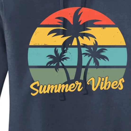 Summer Vibes Tropical Retro Sunset Women's Pullover Hoodie