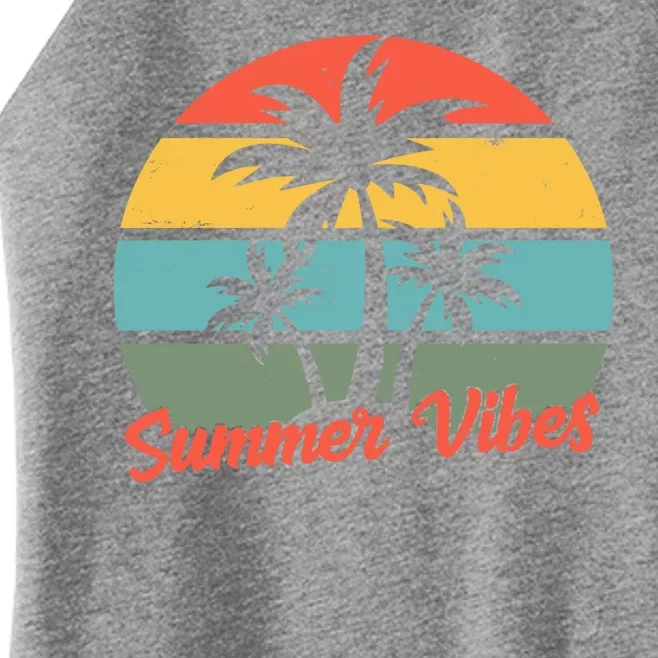 Summer Vibes Tropical Retro Sunset Women’s Perfect Tri Rocker Tank