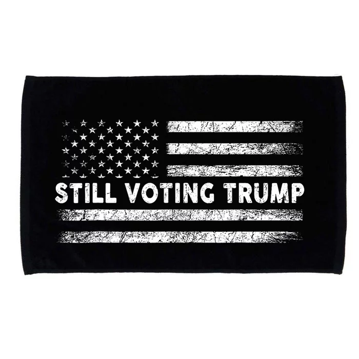 Still Voting Trump 2024 Patriotic American Flag Microfiber Hand Towel