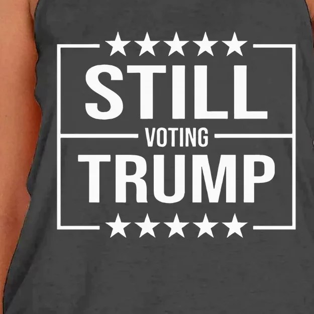 Still Voting Trump 2024 Patriotic American Flag Women's Knotted Racerback Tank