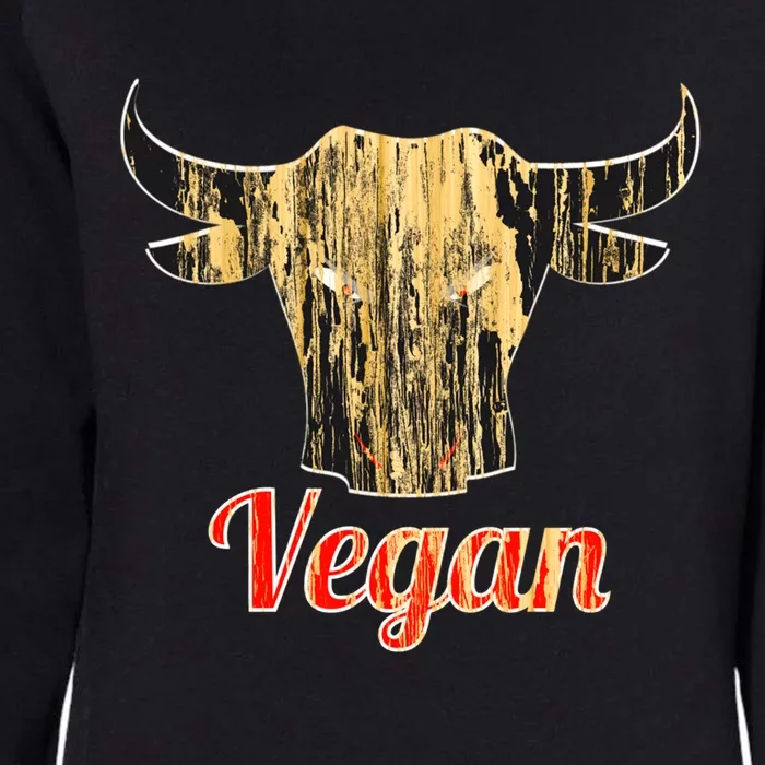 Strong Vegan Vegetarian Grass Eating Bull Gift Womens California Wash Sweatshirt