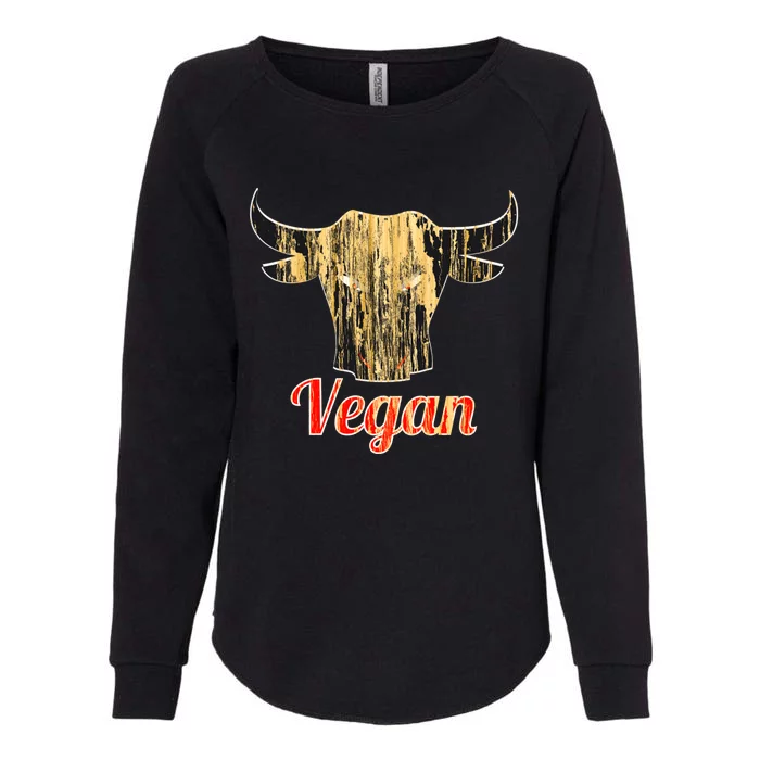 Strong Vegan Vegetarian Grass Eating Bull Gift Womens California Wash Sweatshirt