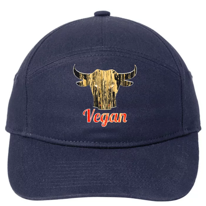 Strong Vegan Vegetarian Grass Eating Bull Gift 7-Panel Snapback Hat