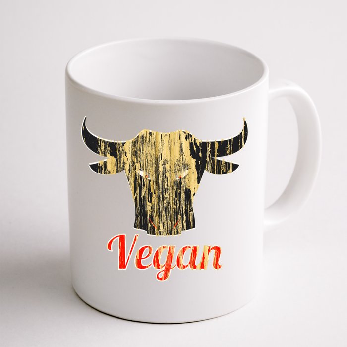 Strong Vegan Vegetarian Grass Eating Bull Great Gift Front & Back Coffee Mug