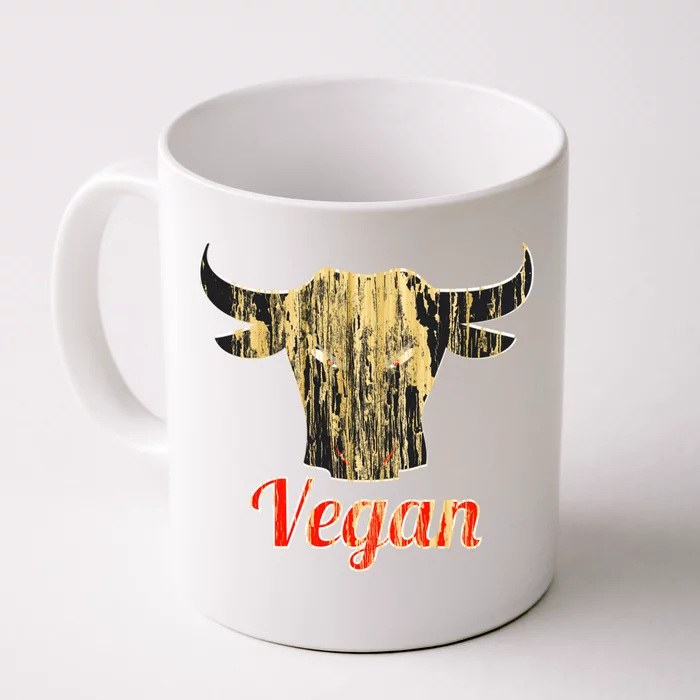 Strong Vegan Vegetarian Grass Eating Bull Great Gift Front & Back Coffee Mug