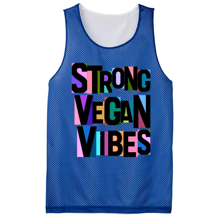 Strong Vegan Vibes Love Animals Veganism Cute Gift Mesh Reversible Basketball Jersey Tank