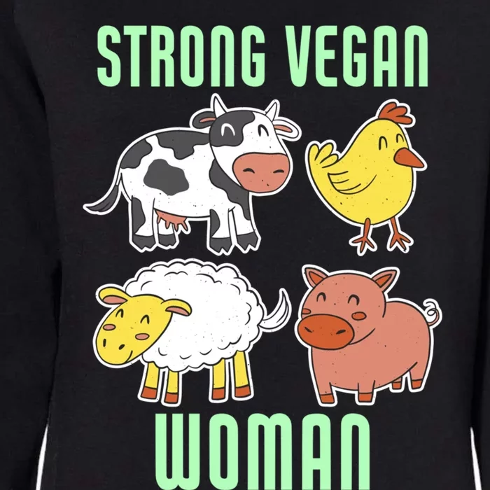 Strong Vegan Veganism Animal Lover Gift Womens California Wash Sweatshirt