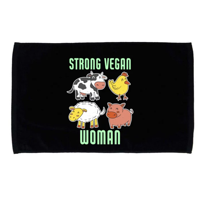 Strong Vegan Veganism Animal Lover Gift Microfiber Hand Towel