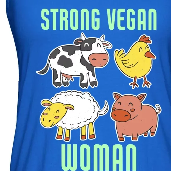 Strong Vegan Veganism Animal Lover Gift Ladies Essential Flowy Tank