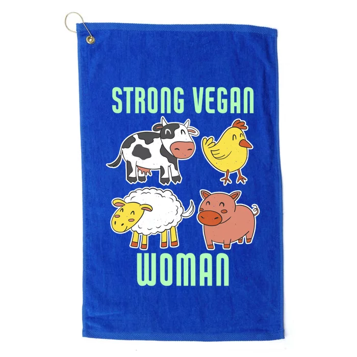 Strong Vegan Veganism Animal Lover Gift Platinum Collection Golf Towel