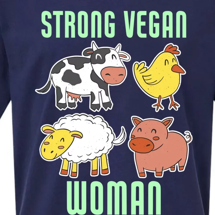 Strong Vegan Veganism Animal Lover Gift Sueded Cloud Jersey T-Shirt