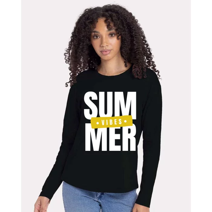 Summer Vibes Vacation Womens Cotton Relaxed Long Sleeve T-Shirt