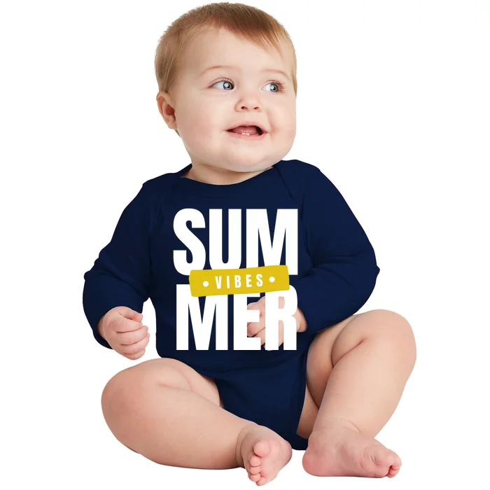 Summer Vibes Vacation Baby Long Sleeve Bodysuit