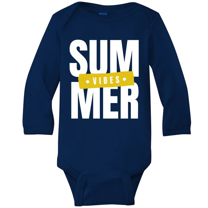 Summer Vibes Vacation Baby Long Sleeve Bodysuit