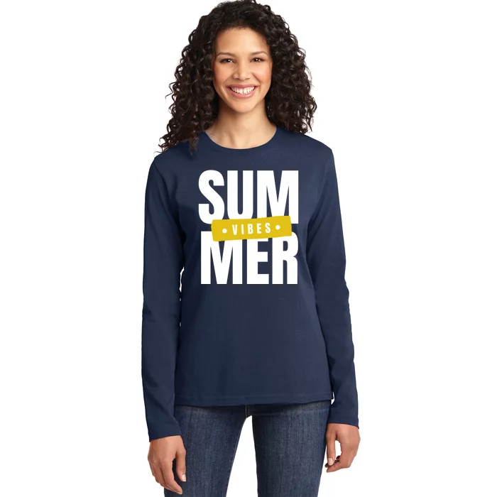 Summer Vibes Vacation Ladies Long Sleeve Shirt