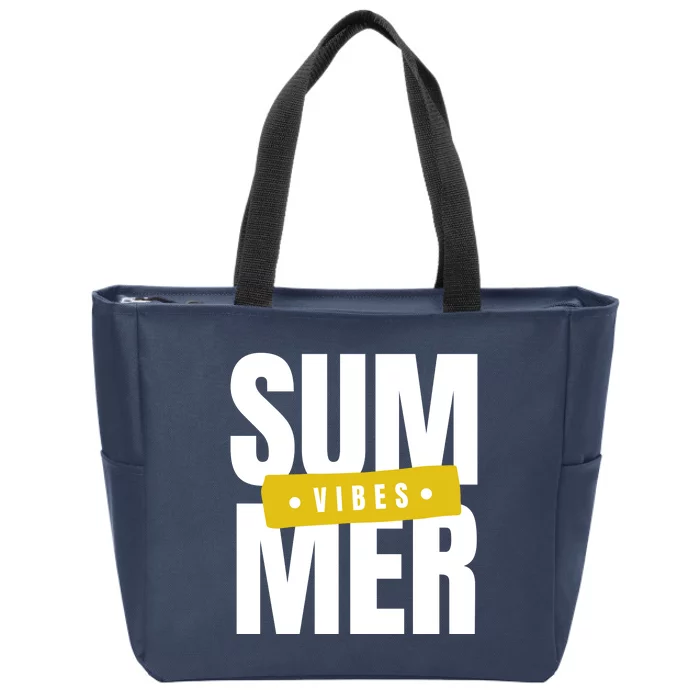 Summer Vibes Vacation Zip Tote Bag