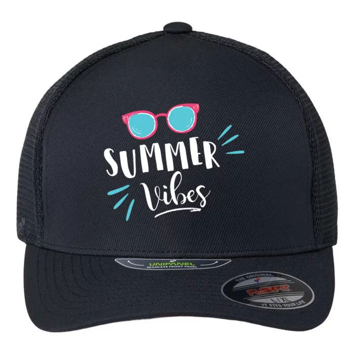 Summer Vibes Vacation Fun Flexfit Unipanel Trucker Cap