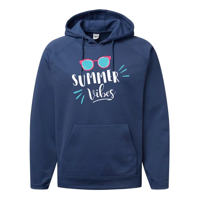 Summer Vibes Vacation Fun Performance Fleece Hoodie