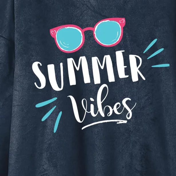 Summer Vibes Vacation Fun Hooded Wearable Blanket