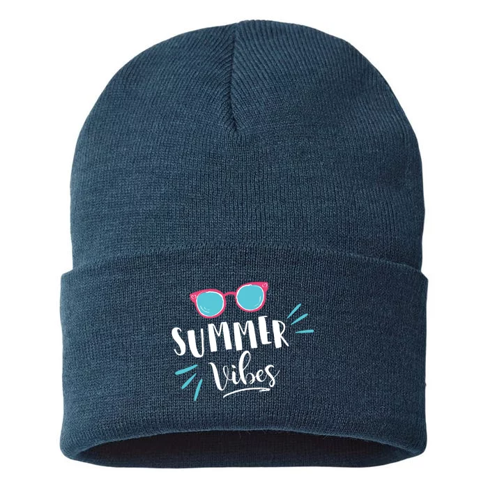 Summer Vibes Vacation Fun Sustainable Knit Beanie