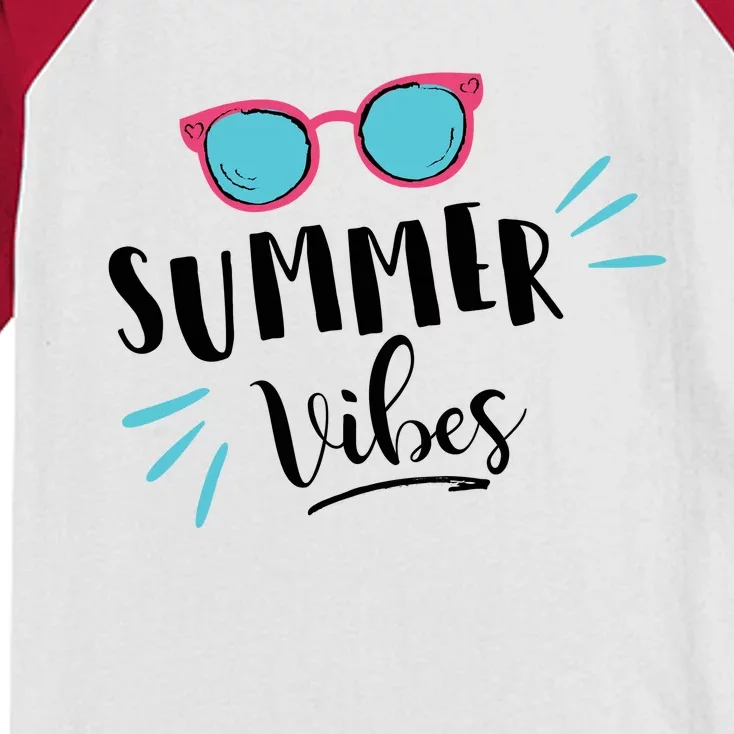 Summer Vibes Vacation Fun Kids Colorblock Raglan Jersey