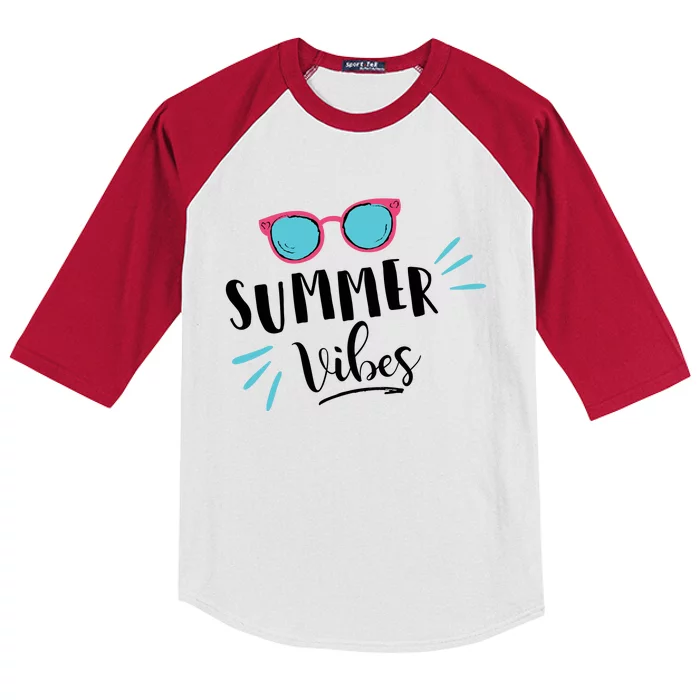 Summer Vibes Vacation Fun Kids Colorblock Raglan Jersey