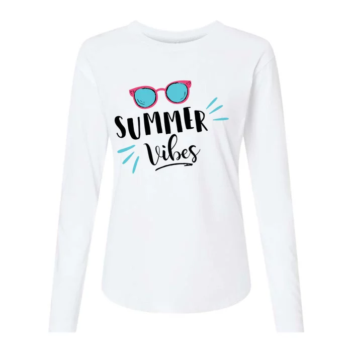 Summer Vibes Vacation Fun Womens Cotton Relaxed Long Sleeve T-Shirt