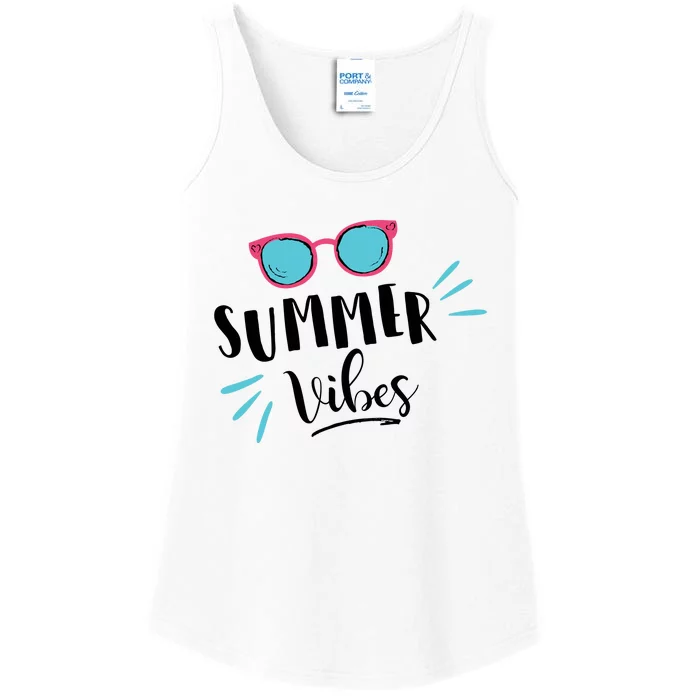 Summer Vibes Vacation Fun Ladies Essential Tank