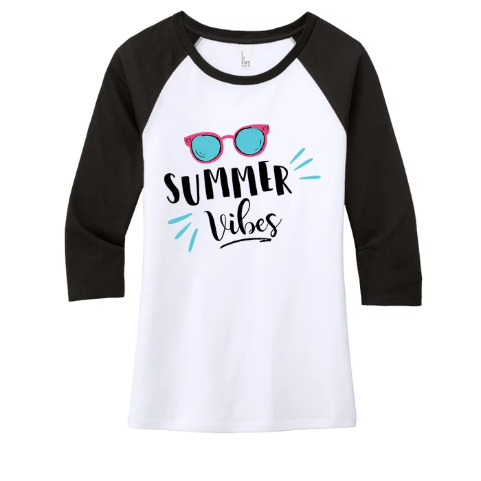 Summer Vibes Vacation Fun Women's Tri-Blend 3/4-Sleeve Raglan Shirt