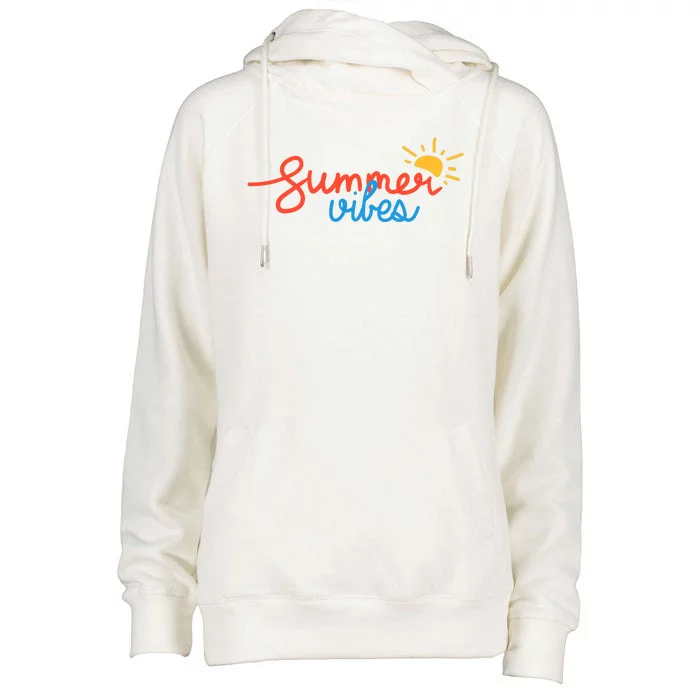 Summer Vibes Vacation Fun Womens Funnel Neck Pullover Hood