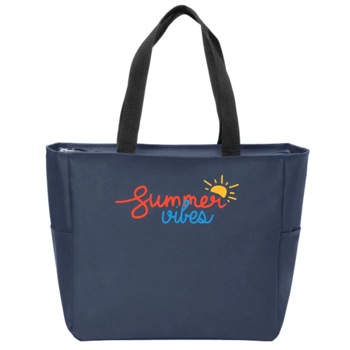 Summer Vibes Vacation Fun Zip Tote Bag