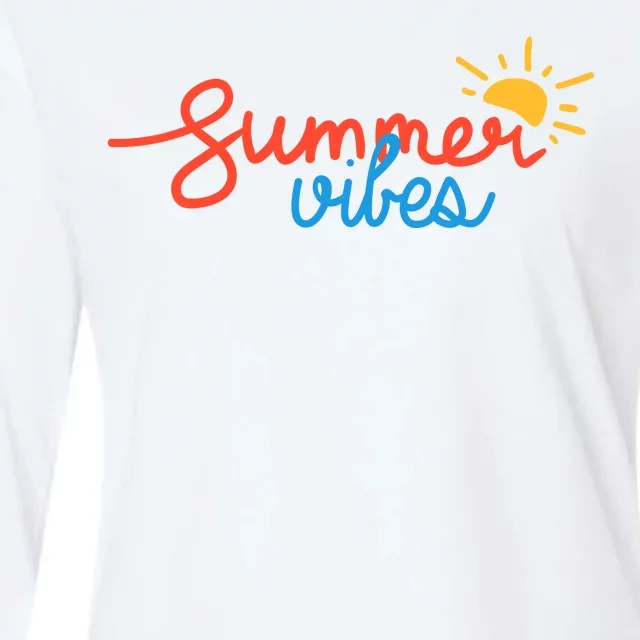 Summer Vibes Vacation Fun Womens Cotton Relaxed Long Sleeve T-Shirt