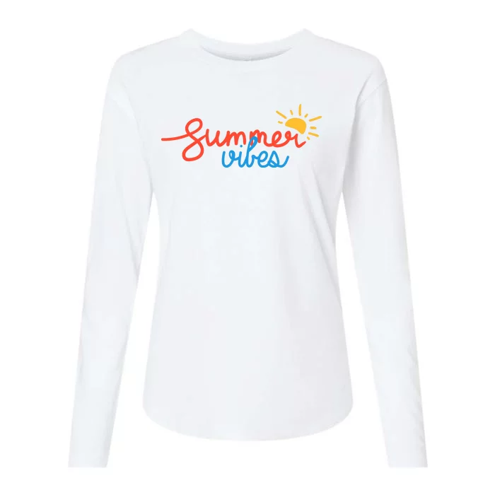 Summer Vibes Vacation Fun Womens Cotton Relaxed Long Sleeve T-Shirt