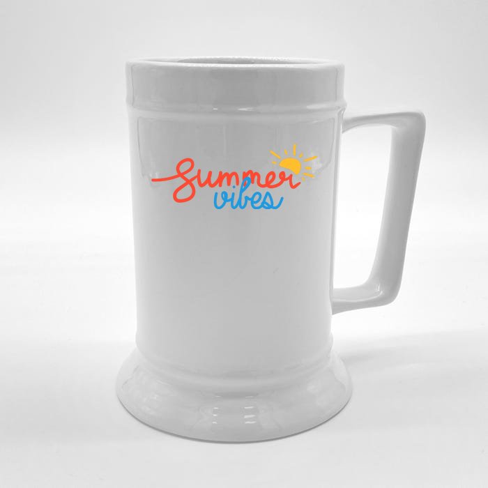 Summer Vibes Vacation Fun Front & Back Beer Stein