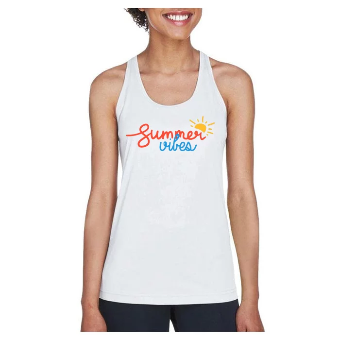 Summer Vibes Vacation Fun Women's Racerback Tank