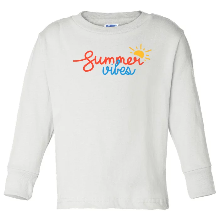 Summer Vibes Vacation Fun Toddler Long Sleeve Shirt