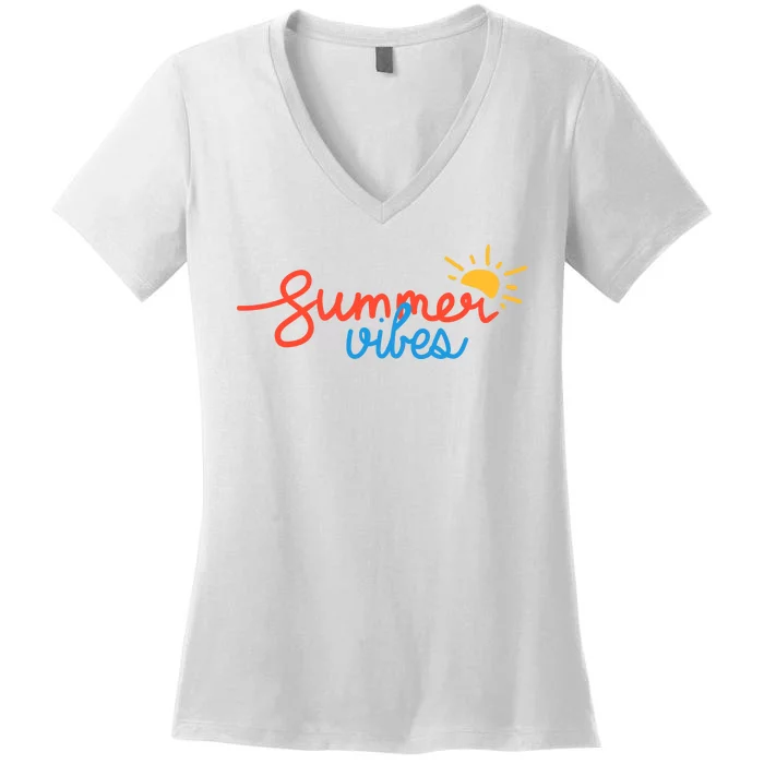 Summer Vibes Vacation Fun Women's V-Neck T-Shirt