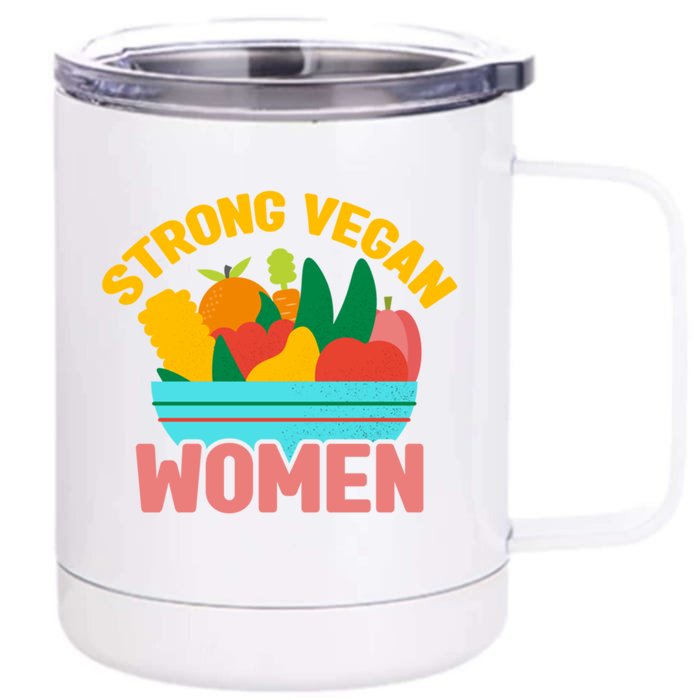 Strong Vegan Veganism Animal Lover Gift Front & Back 12oz Stainless Steel Tumbler Cup