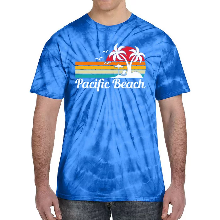 Summer Vacation Vintage Palm Tree California Pacific Beach Gift Tie-Dye T-Shirt